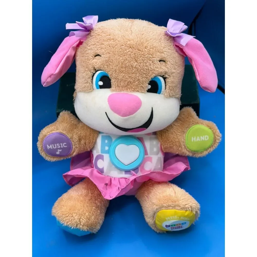 Fisher-Price Laugh & Learn Smart Stages Sis plush educational dog toddler toy